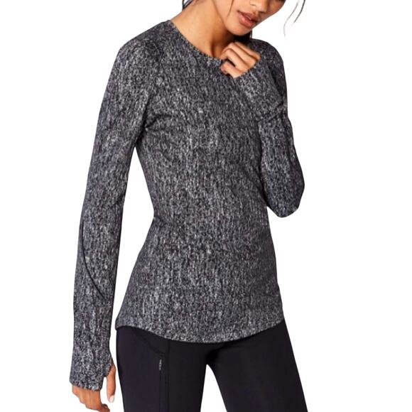 Lululemon Extra Mile Long Sleeve Jacquard Black & White Size 6 - Picture 1 of 8